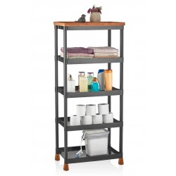 5 Katlı Plastik Çok Amaçlı Banyo & Balkon & Mutfak Düzenleyici Organizer Dolabı Rafı Siyah