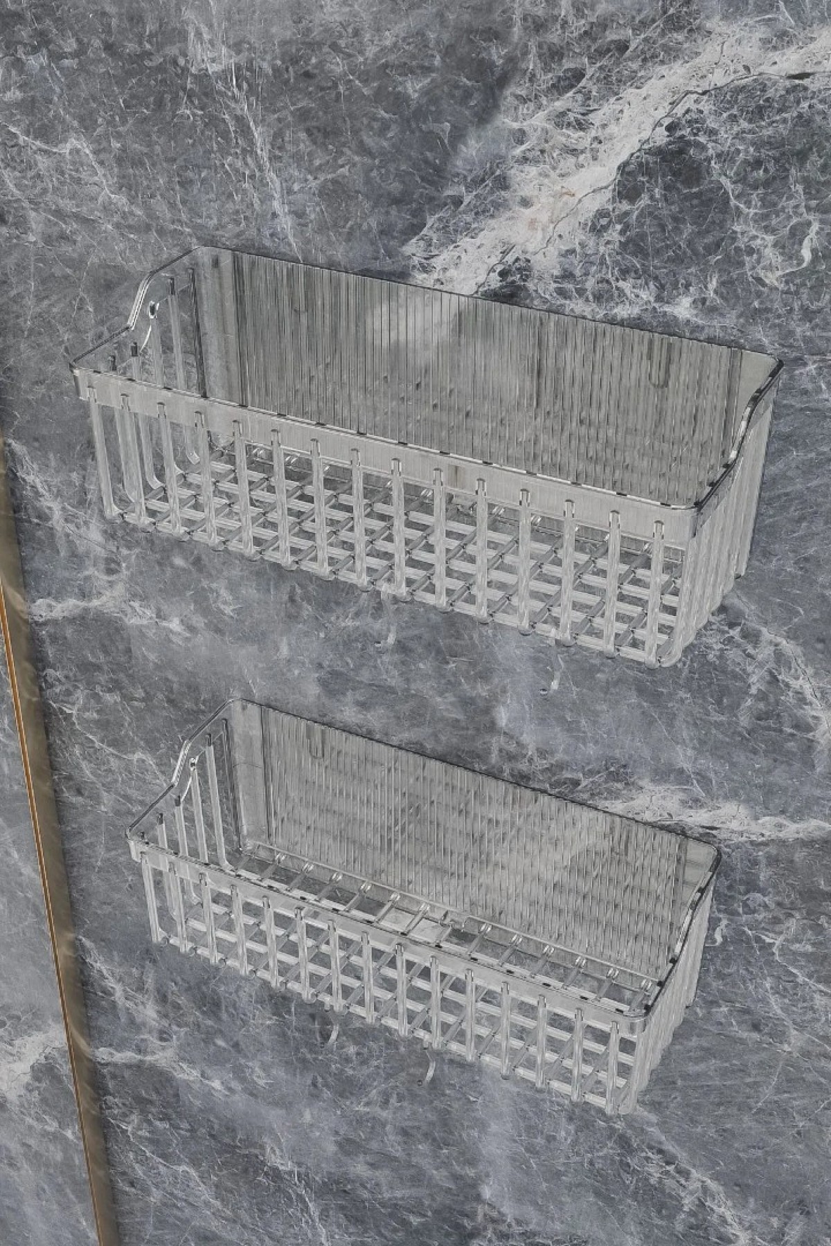 Banyor Yapışkanlı Banyo Rafı, 2'li Banyo Düzenleyici Organizer Banyo Duş Rafı Şampuanlık, Plstik