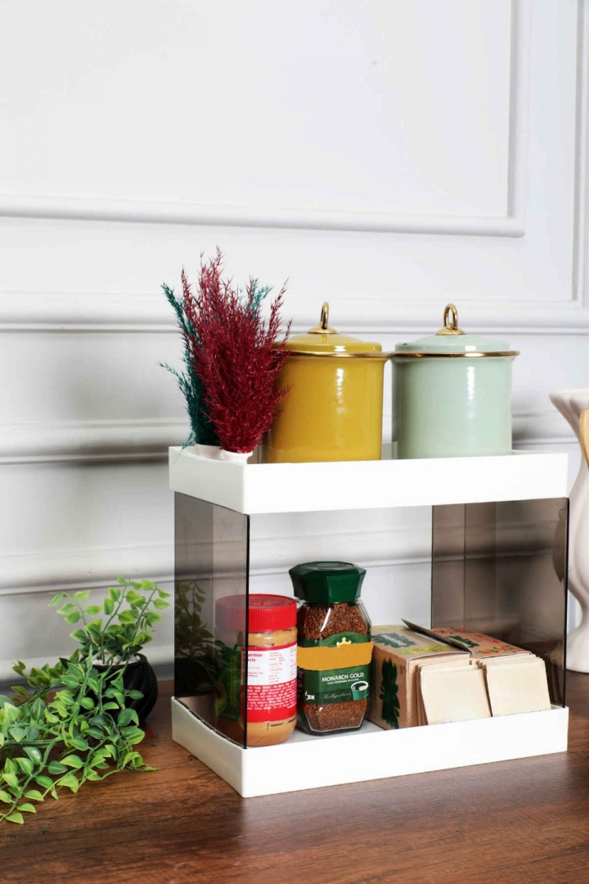 Banyo Düzenleyici Organizer Dolabı 2 Katlı Ünite Çok Amaçlı Saklama Rafı Beyaz