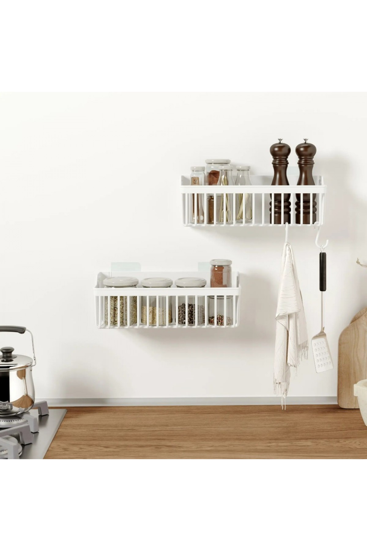 BANYOR Yapışkanlı Mutfak Rafı Baharatlık Dolap İçi Düzenleyici 