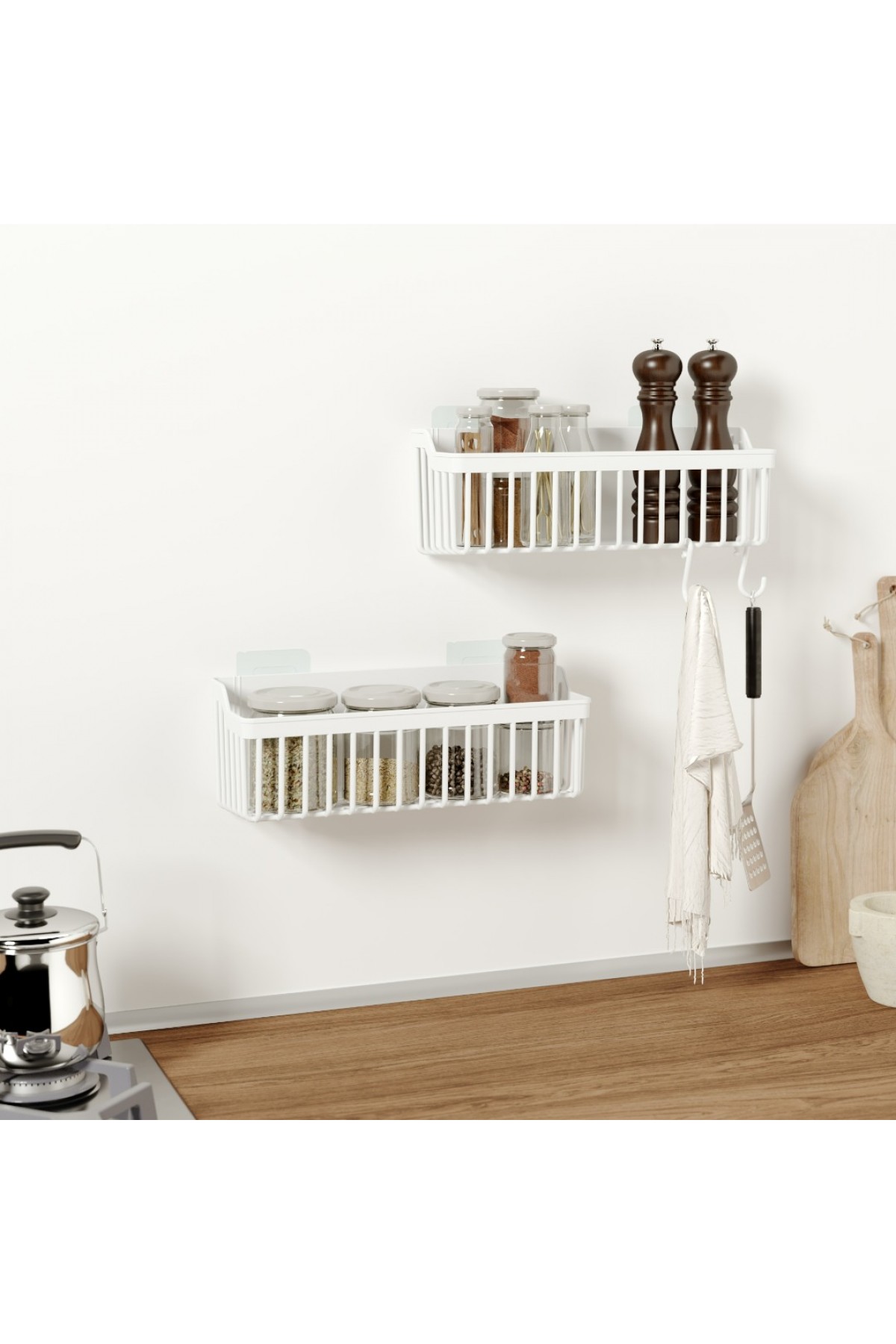 BANYOR Yapışkanlı Mutfak Rafı Baharatlık Dolap İçi Düzenleyici 