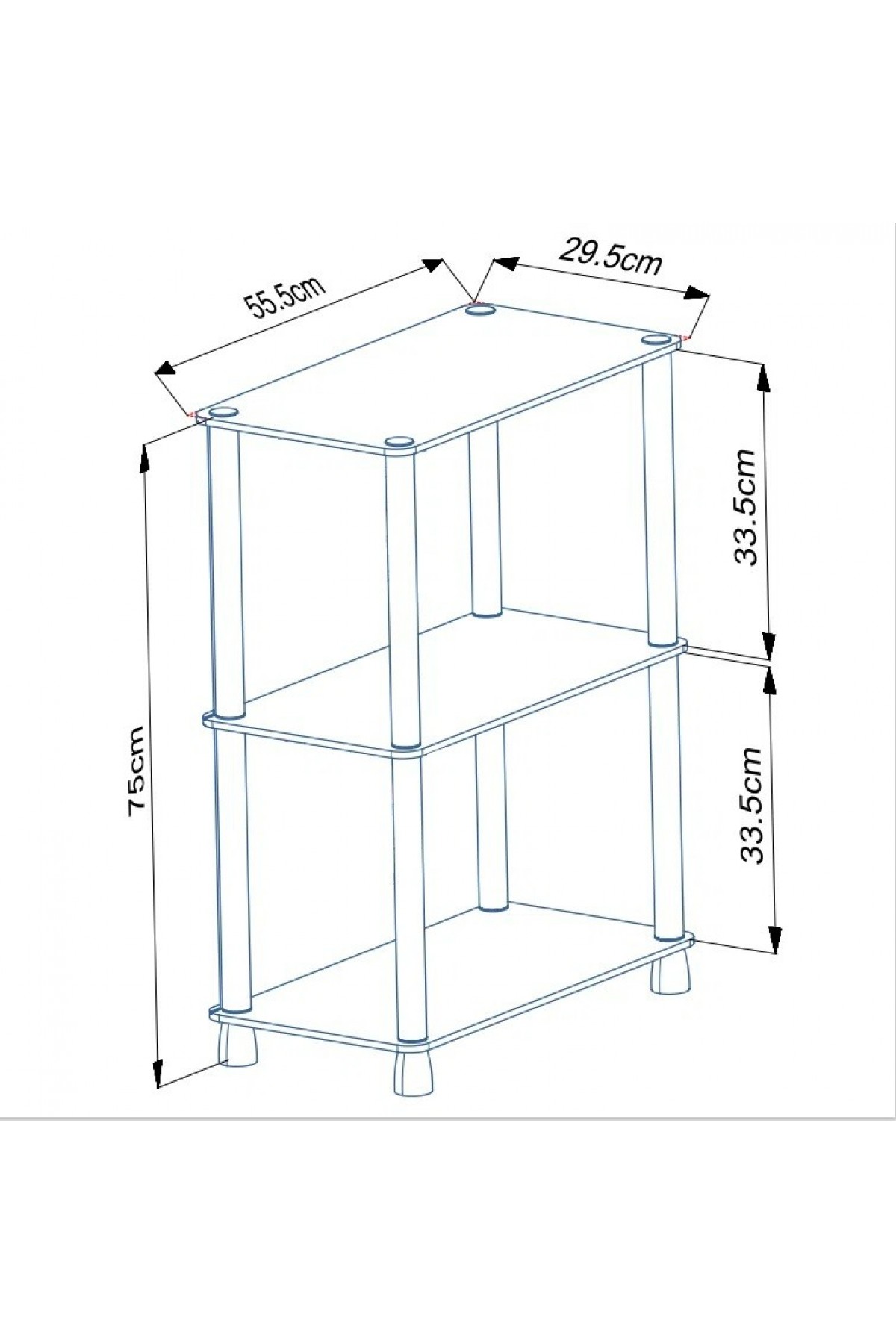 Çok Amaçlı 2 Raflı Ahşap Kahverengi Modern Dekoratif Kitaplık Dosya Ev Ofis Rafı