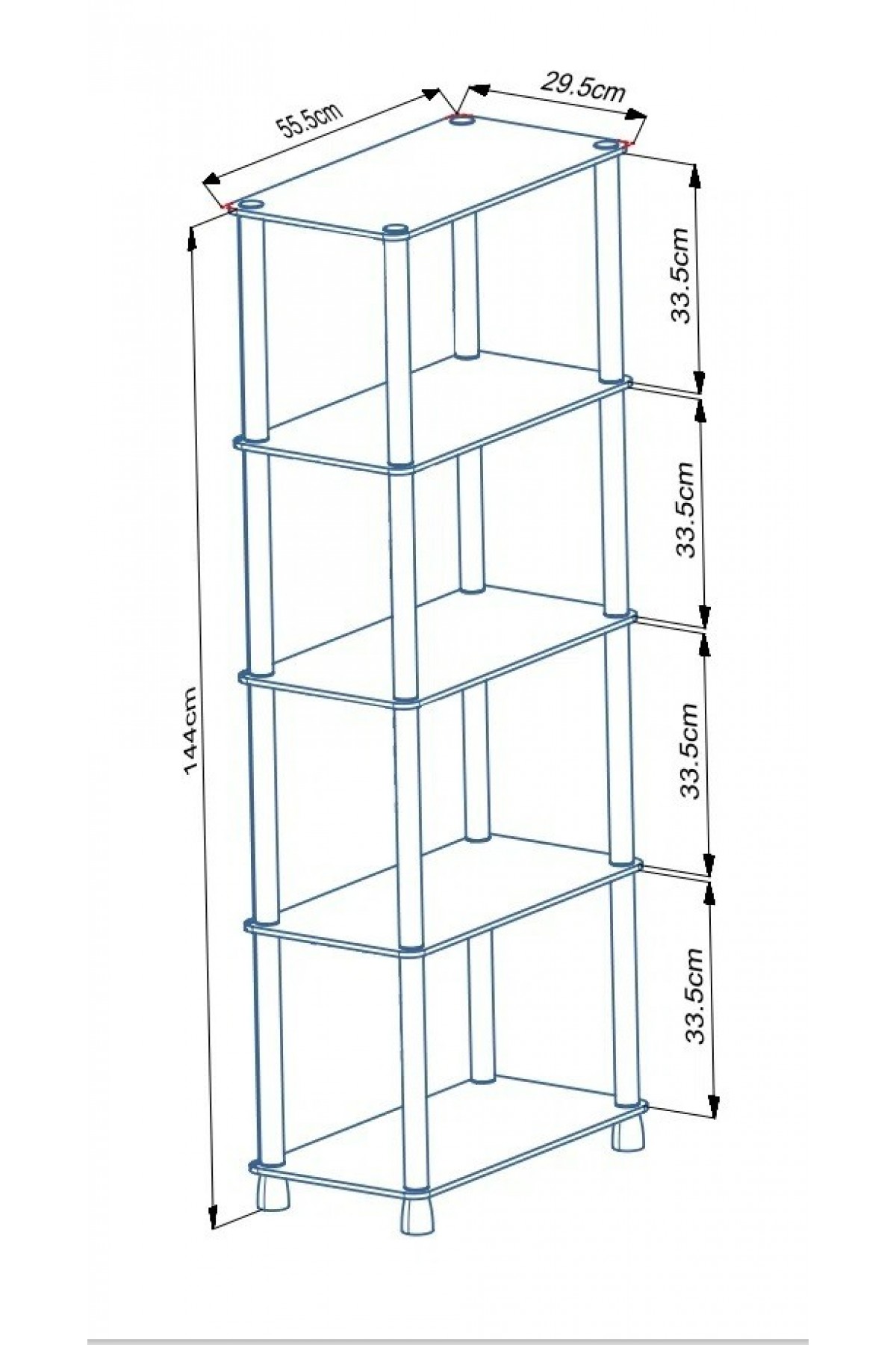 Çok Amaçlı 4 Raflı Ahşap Bambu Modern Dekoratif Kitap Dosya Ev Ofis Rafı