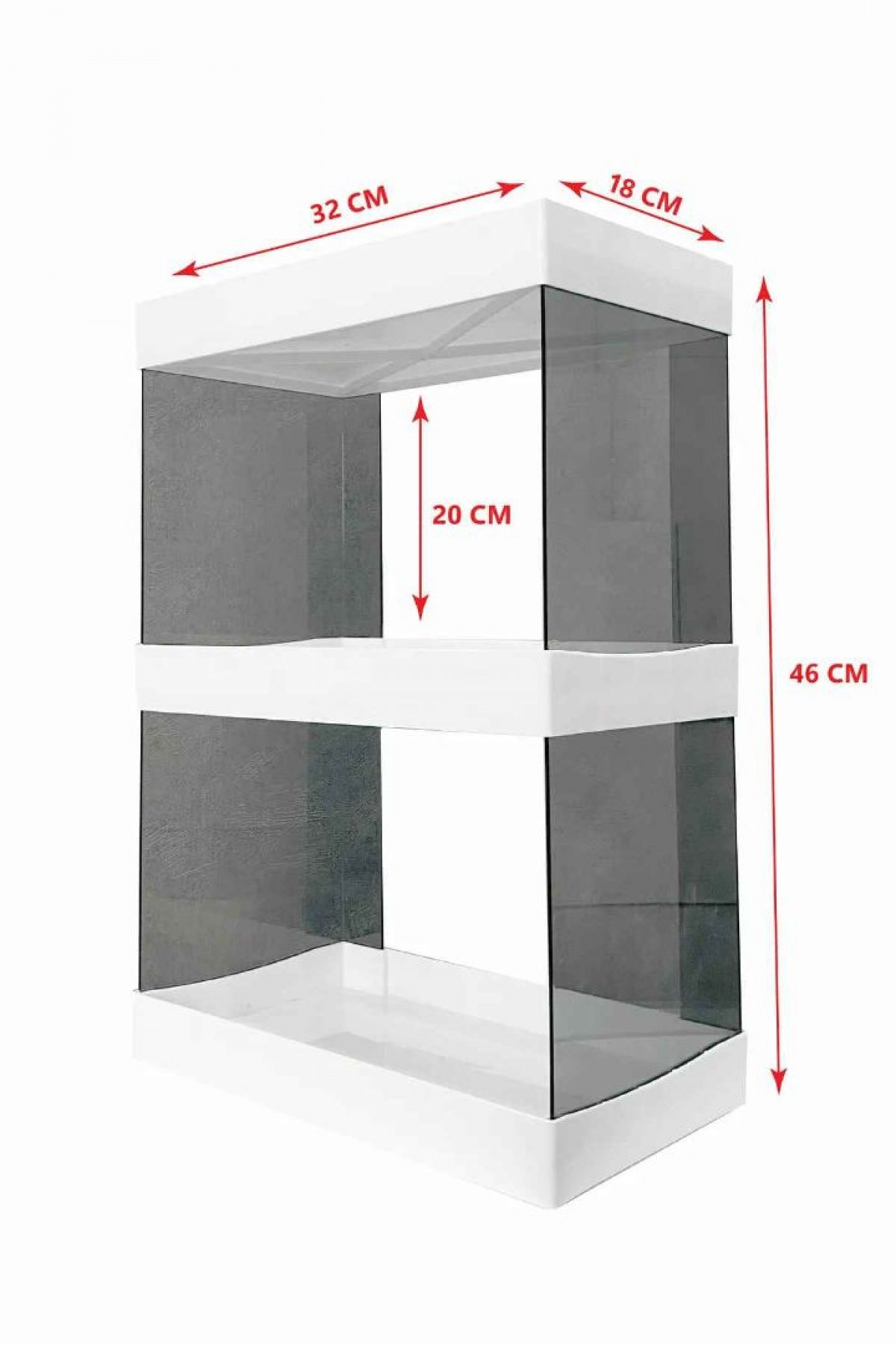 Makyaj Takı ve Bakım Ürünleri Organizeri Rafı Standı İki Katlı Çok Amaçlı Düzenleyici Antrasit