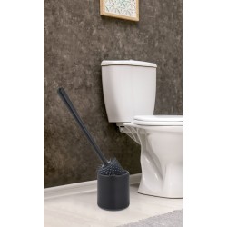 Silikon Wc Tuvalet Banyo Fırçası Klozet Fırçası Siyah Oval