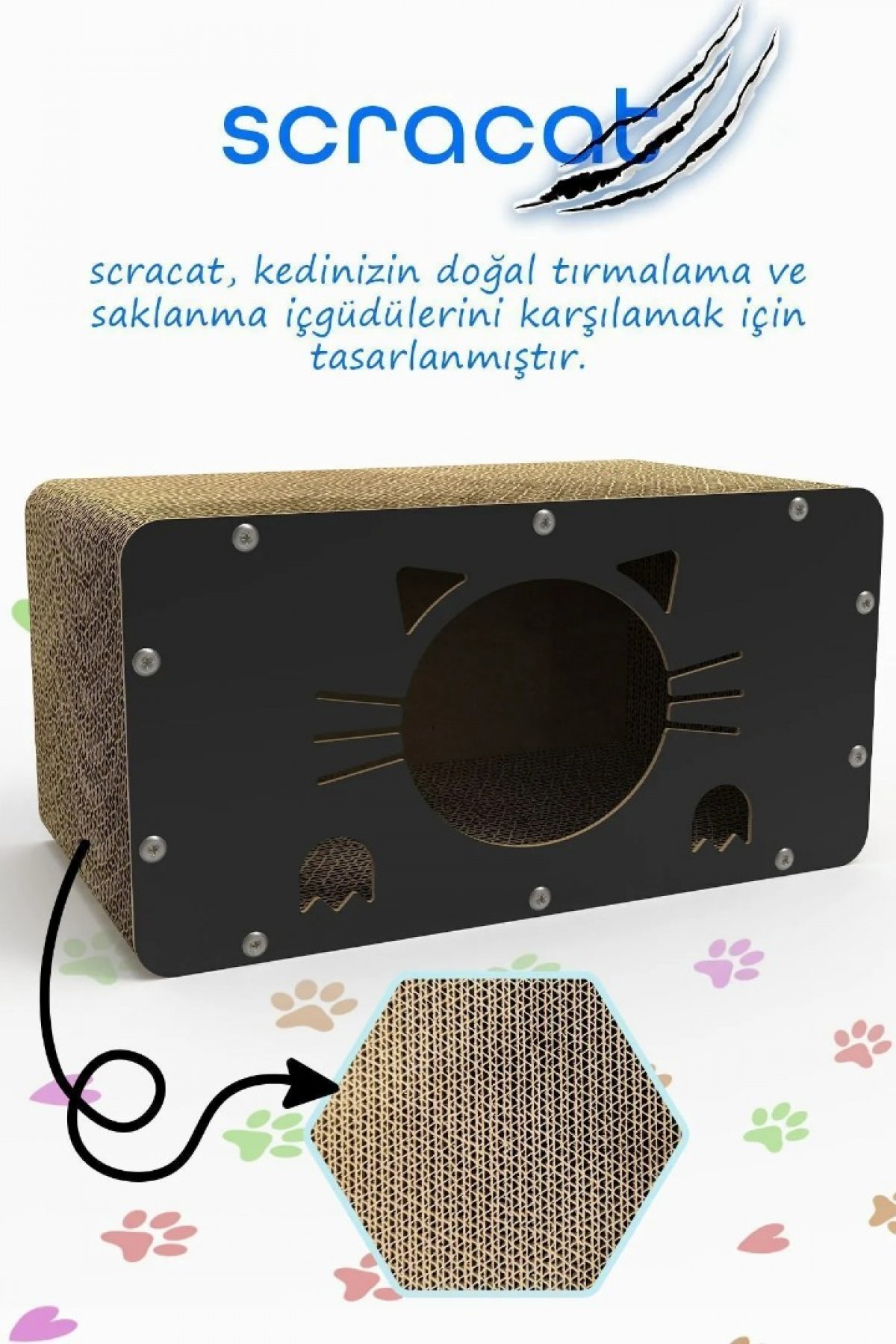 Tırmata Yeni Ürün Doğal Karton Kedi Tırmalaması Kedi Tırmalama Kanepesi Tahtası Kedi Tırmalama Evi