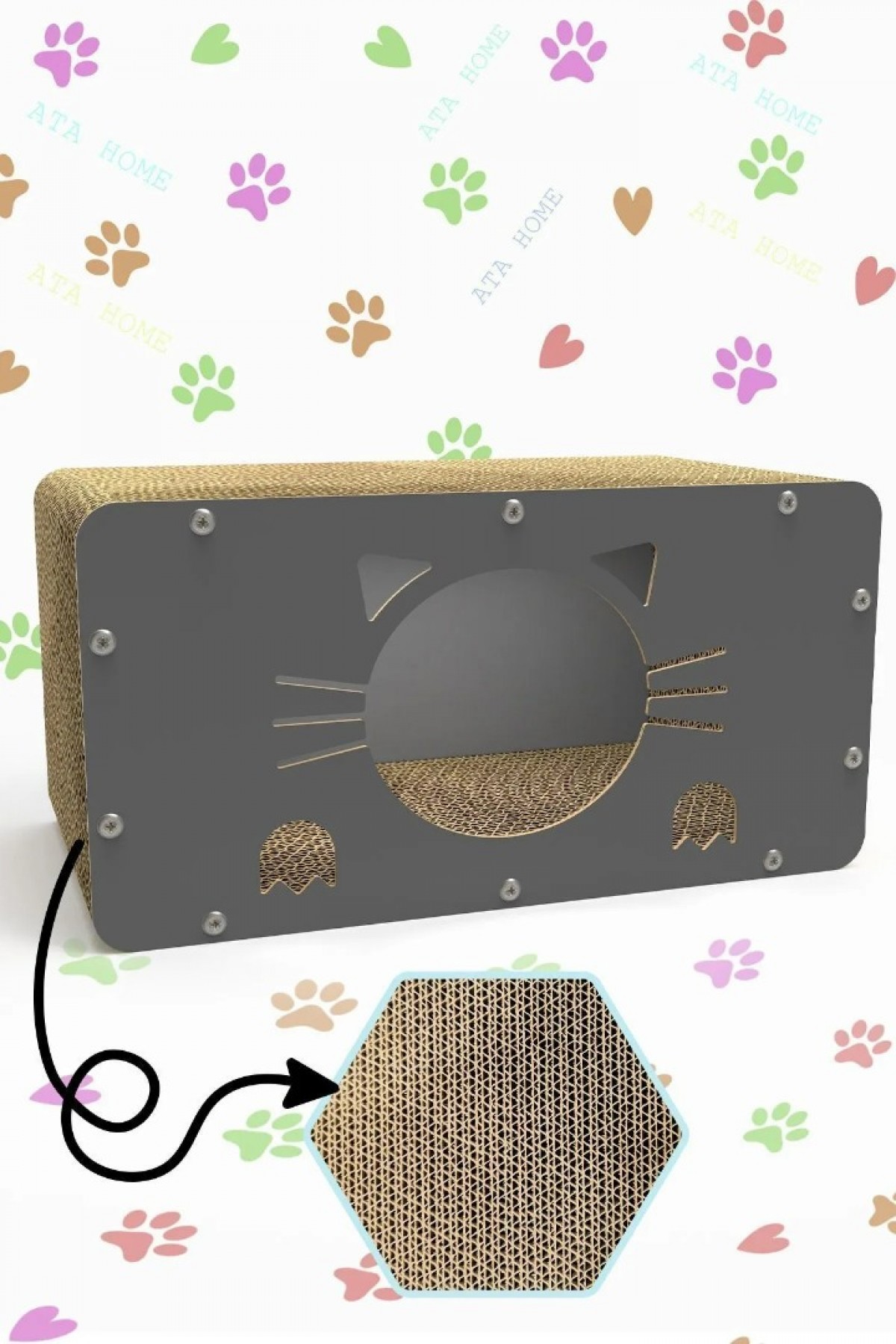 Tırmata Yeni Ürün Doğal Karton Kedi Tırmalaması Kedi Tırmalama Kanepesi Tahtası Kedi Tırmalama Evi