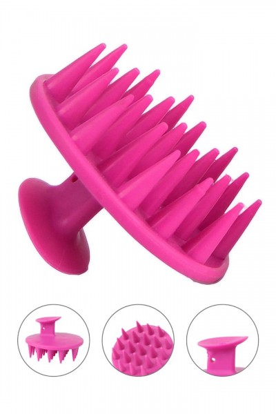 Yumuşak Silikon Uçlu Kedi Köpek Kaşıma Yıkama Fırçası Tarağı Vantuzlu Pembe