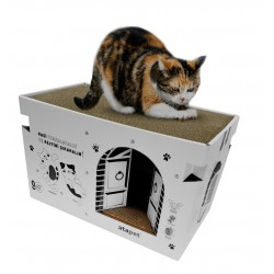 Karton Kedi Tırmalama ve Dinlenme Evi 