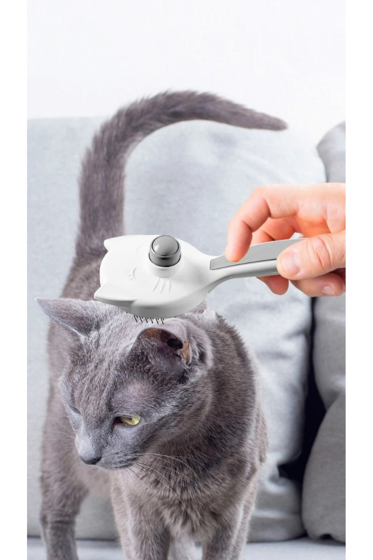 Kedi Köpek Otomatik Temizlenen Tuşlu Tüy Toplayıcı Tarak