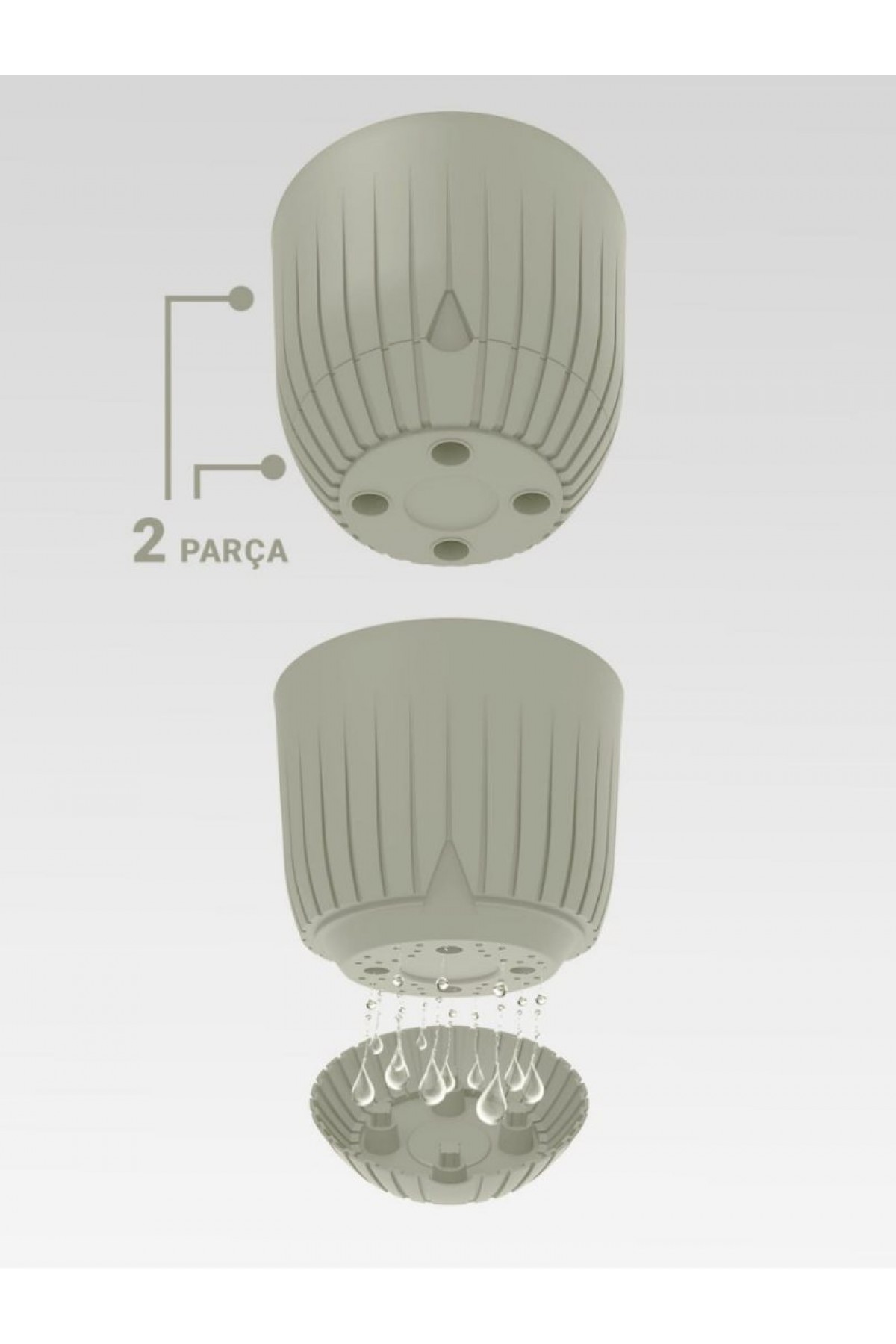 2 Adet 5 Litre ve 2 Adet 2.2 Litre Dekoratif Plastik Saksı Seti